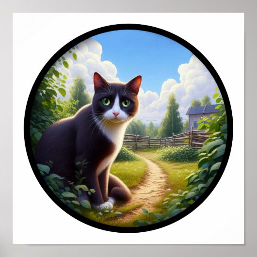 Een cirkelvormig 3D-Afbeelding van een prachtige T Poster (Voorkant)