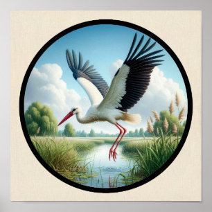 Een cirkelvormig 3D-Afbeelding van een prachtige w Poster