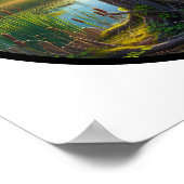 Een cirkelvormig 3D-Afbeelding van een vliegende e Poster (Hoek)