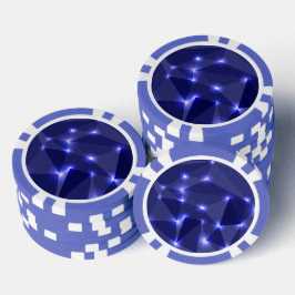 Een cirkelvormig pokerchipontwerp met een blauwe g poker chips