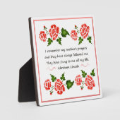 Een citaat voor moeders gebeden door Abraham Linco Fotoplaat (Voorkant)