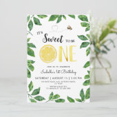 Een citroen 1e verjaardag uitnodiging (Staand voorkant)