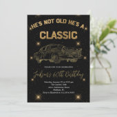  een Classic Gold Car Verjaardag vieren Kaart (Staand voorkant)