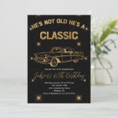een Classic Gold Car Verjaardag vieren Kaart (Staand voorkant)