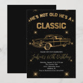 een Classic Gold Car Verjaardag vieren Kaart (Voorkant / Achterkant)