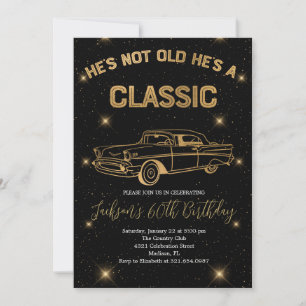  een Classic Gold Car Verjaardag vieren Kaart