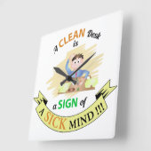 Een Clean Desk is een teken van de Zick Mind Klok (Hoek)
