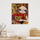 Een Clockwork Valentijn steampunk fee Art Print (Keuken)