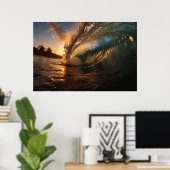 Een close-up afbeelding van een gigantische golf b poster (Thuiskantoor)