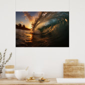 Een close-up afbeelding van een gigantische golf b poster (Keuken)