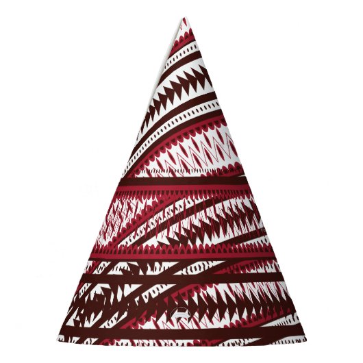 Een close-up afbeelding van een kleurrijk scherm m feesthoedjes (Links)