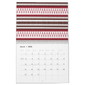 Een close-up afbeelding van een kleurrijk scherm m kalender (Mar 2026)