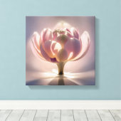 Een close-up blik op de Lotus Bloem Canvas Afdruk (Insitu (Houten vloer))