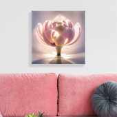 Een close-up blik op de Lotus Bloem Canvas Afdruk (Insitu (Woonkamer))