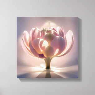 Een close-up blik op de Lotus Bloem Canvas Afdruk