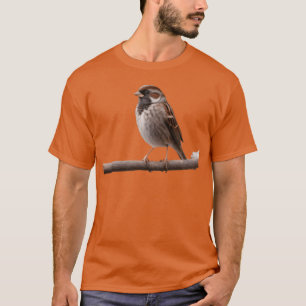 Een close-up foto van een schattige mus vogel t-shirt