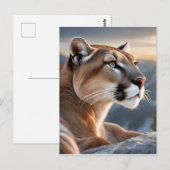 Een close-up portret van een cougar briefkaart (Voorkant / Achterkant)