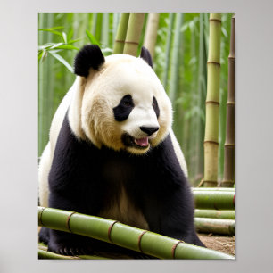 Een close-up portret van een Panda Poster
