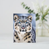 Een close-up portret van een sneeuwluipaard briefkaart (Staand voorkant)