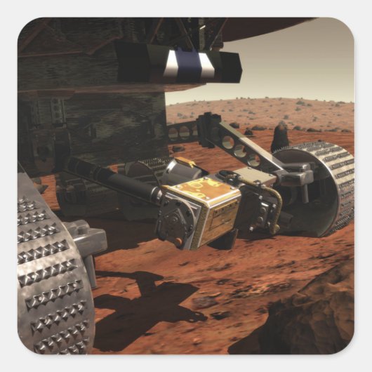 Een close-up uitzicht van de arm op de Mars van NA Vierkante Sticker (Voorkant)