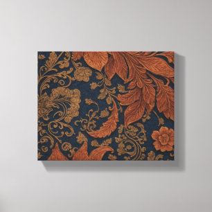 Een close-up van een bloemenontwerp canvas afdruk