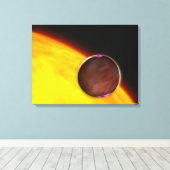 Een close-up van een buiten zonne-energie planeet canvas afdruk (Insitu (Houten vloer))