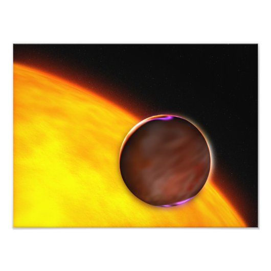 Een close-up van een buiten zonne-energie planeet foto afdruk (Voorkant)