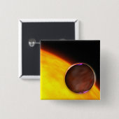 Een close-up van een buiten zonne-energie planeet vierkante button 5,1 cm (Voorkant /achterkant)