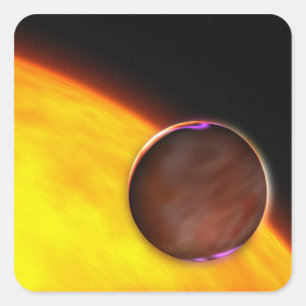Een close-up van een buiten zonne-energie planeet vierkante sticker