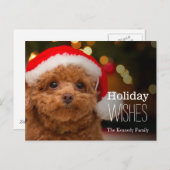 Een close-up van een rode speelgoed poel feestdagenkaart (Voorkant / Achterkant)