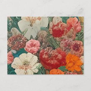 Een close-up van een schilderij van bloemen uitnodiging briefkaart