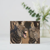 een close-up van een Zebra met haar tanden, Briefkaart (Staand voorkant)