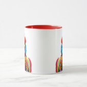 Een clown die op haar paard lacht. mok (Midden)