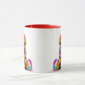 Een clown en een veelkleurig paard. mok (Midden)