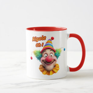 Een clown en een woordspel. mok