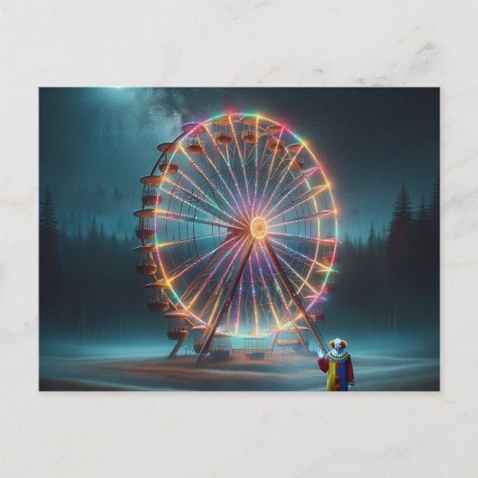 Een clown verwelkomt briefkaart (Voorkant)