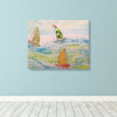 Een Clowns Hoed Zeil Canvas Afdruk (Insitu (Houten vloer))