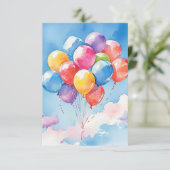 Een cluster van kleurrijke waterverf ballonnen bedankkaart (Staand voorkant)