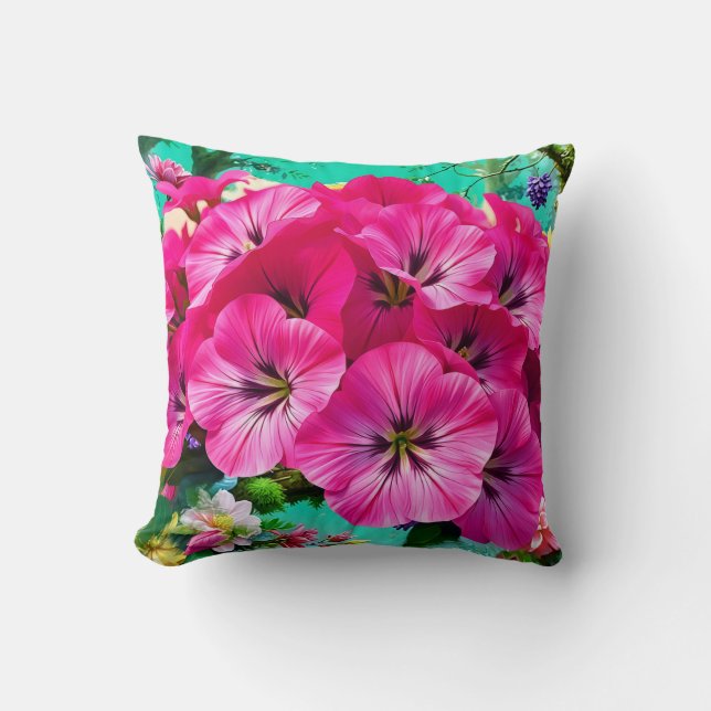 Een cluster van roze bloemen kussen (Voorkant)