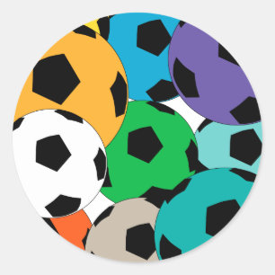 Een cluster van voetballen ronde sticker