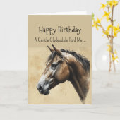 Een Clydesdale Horse persoonlijkheid Verjaardag Kaart (Gele Bloem)