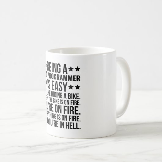 Een cnc-programmeur zijn is eenvoudig, het is net  koffiemok (Voorkant rechts)