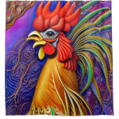 Een Cock-a-Doodle-Doo Dag Douchegordijn (Voorkant)