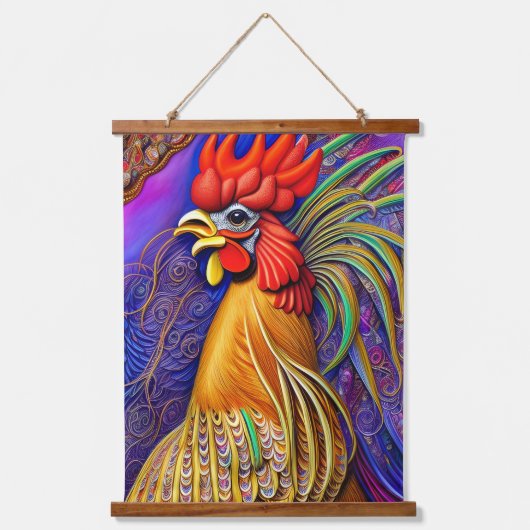 Een Cock-a-Doodle-Doo Dag Hangend Wandkleed (Voorkant)