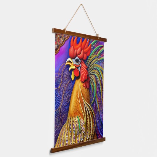 Een Cock-a-Doodle-Doo Dag Hangend Wandkleed (Gebogen)