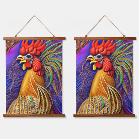 Een Cock-a-Doodle-Doo Dag Hangend Wandkleed (Dubbel)