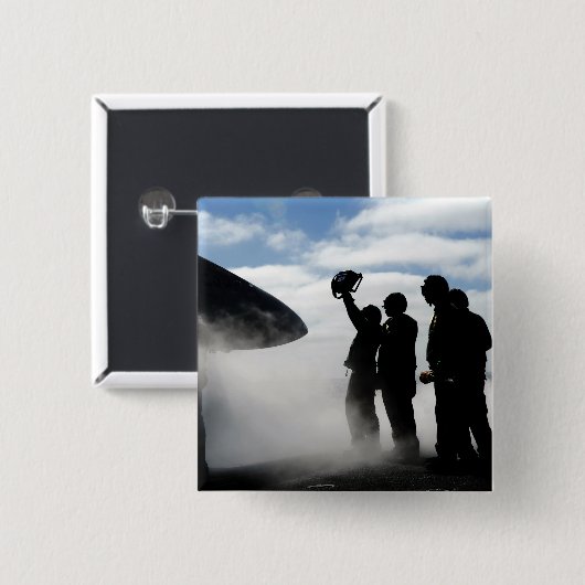 Een cockpitbemanningslid vierkante button 5,1 cm (Voorkant /achterkant)