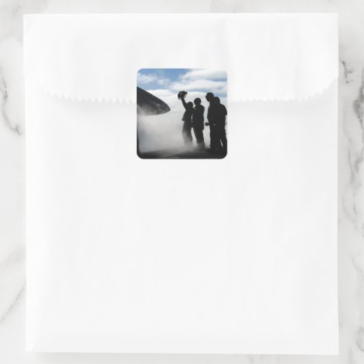 Een cockpitbemanningslid vierkante sticker (Tas)