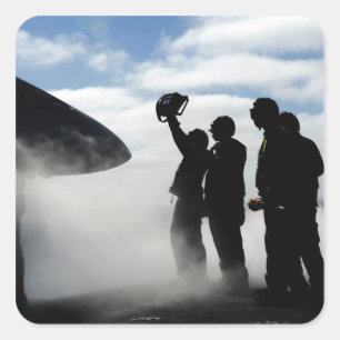 Een cockpitbemanningslid vierkante sticker