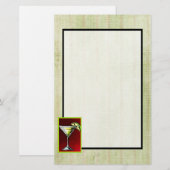 Een Cocktail Drink in een Martini Glass met Limoen Briefpapier (Voorkant / Achterkant)